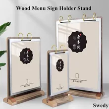A5 148x210mm Page Turning Acrylic Sign Holder Display Stand Tabletop Menu Flyers Paper Picture Poster Frame
