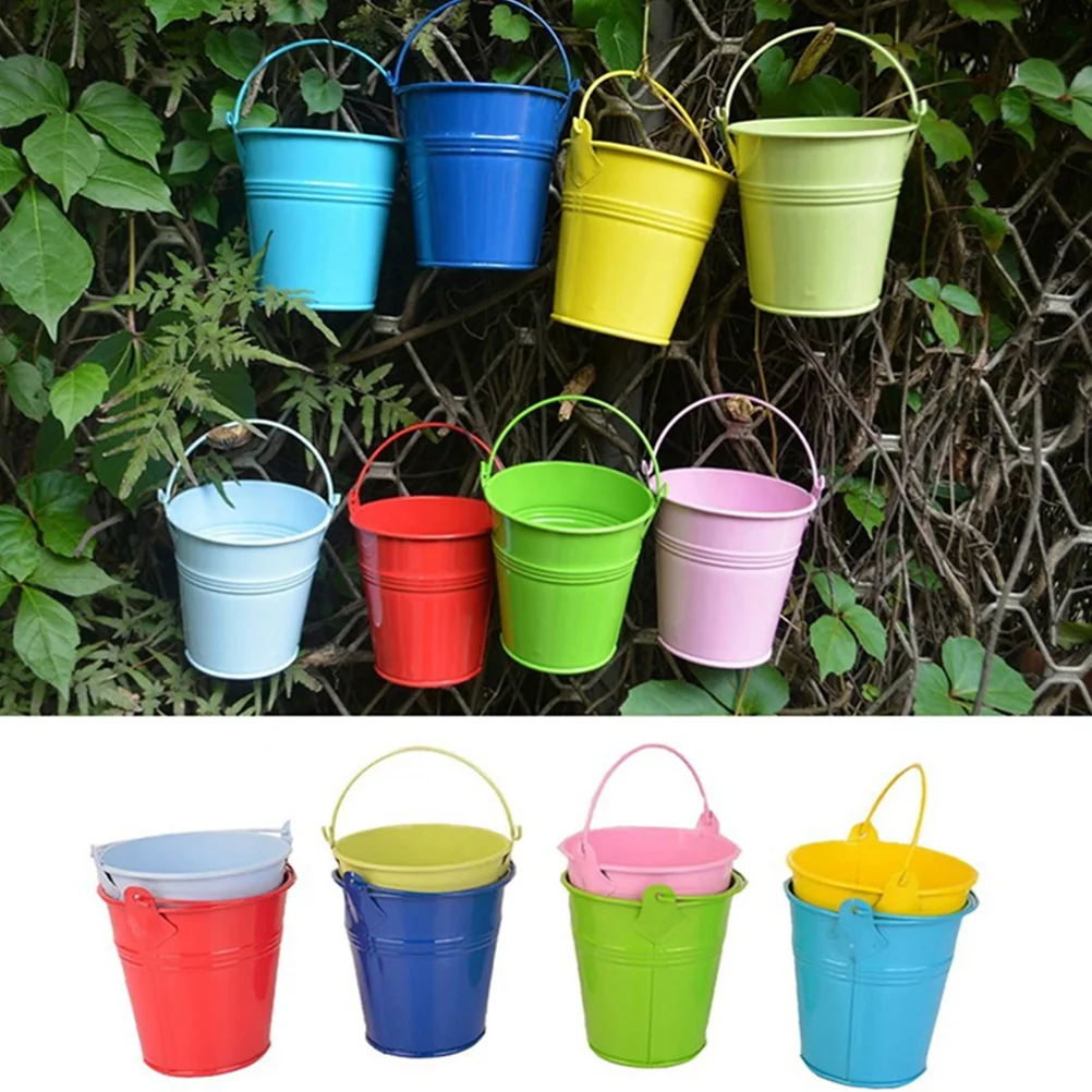 6pcs Metal Bucket French Fried Tinplate Tin Pails Small Hanging Flower Pots Balcony Planters Bucket with Handle for Small
6pcs Metal Bucket French Fried Tinplate Tin Pails Small Hanging Flower Pots Balcony Planters Bucket with Handle for Small