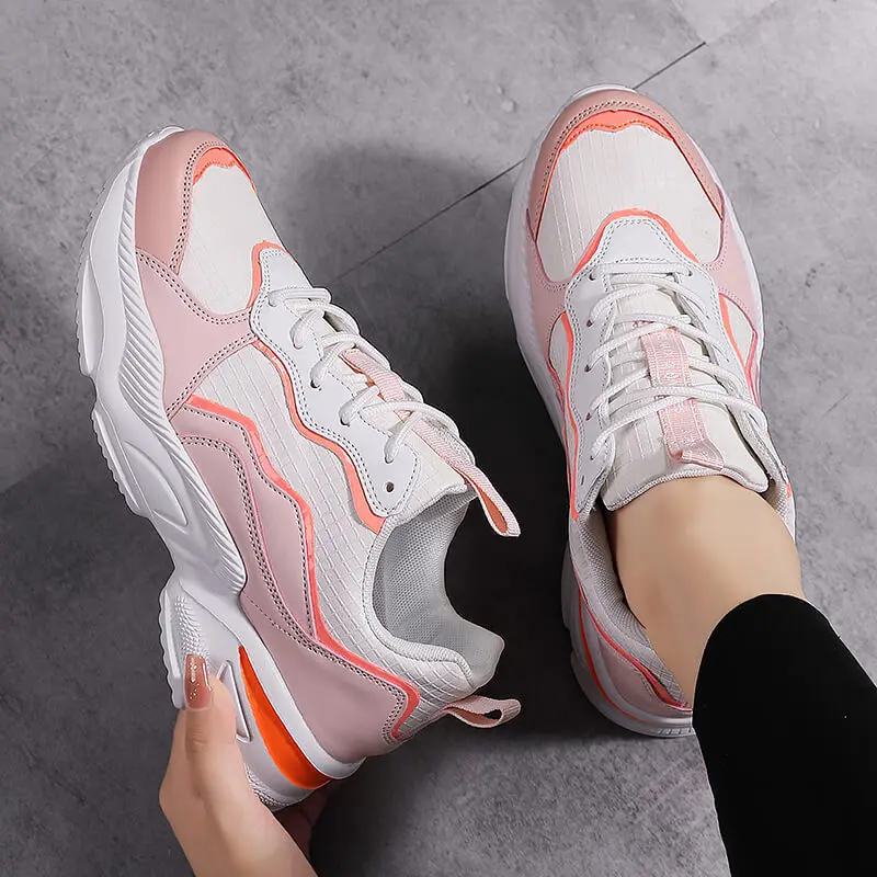Korean style platform shoes for women New Fashion Breathable lace up sports running shoes Female thick sole sneakers tenis mujer
Korean style platform shoes for women New Fashion Breathable lace up sports running shoes Female thick sole sneakers tenis mujer