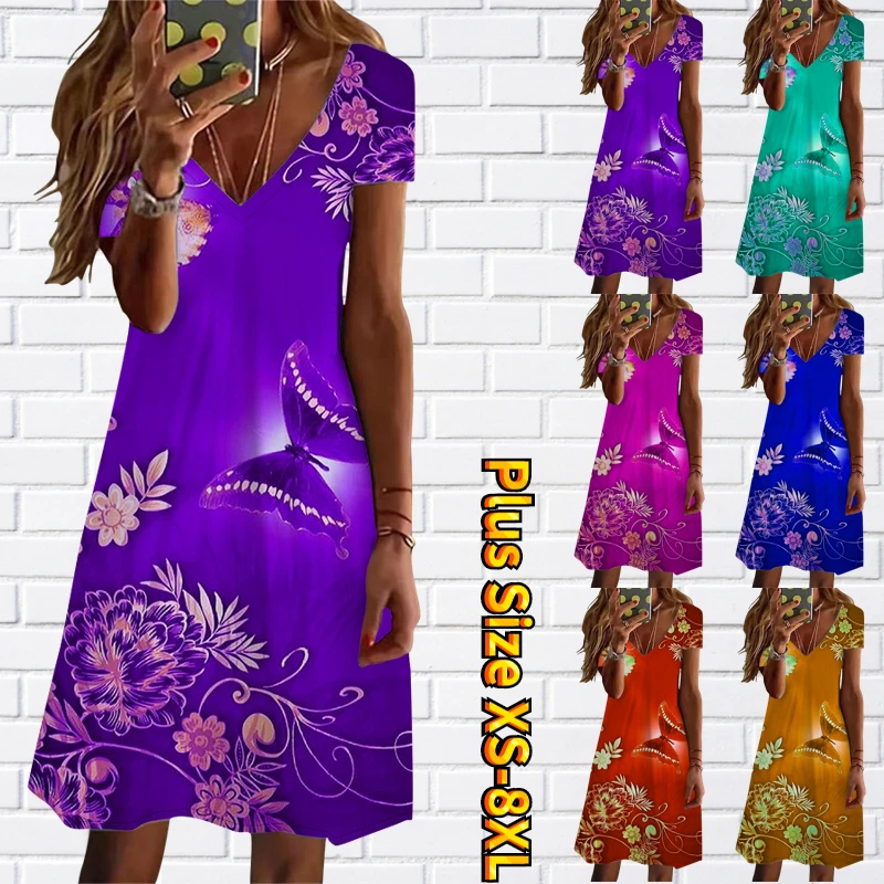 2023 Regular V-neck New Design Printed Party Dress Loose Knee-length Skirt Summer Women's Vintage Elegant Short Sleeve Skirt
2023 Regular V-neck New Design Printed Party Dress Loose Knee-length Skirt Summer Women's Vintage Elegant Short Sleeve Skirt
