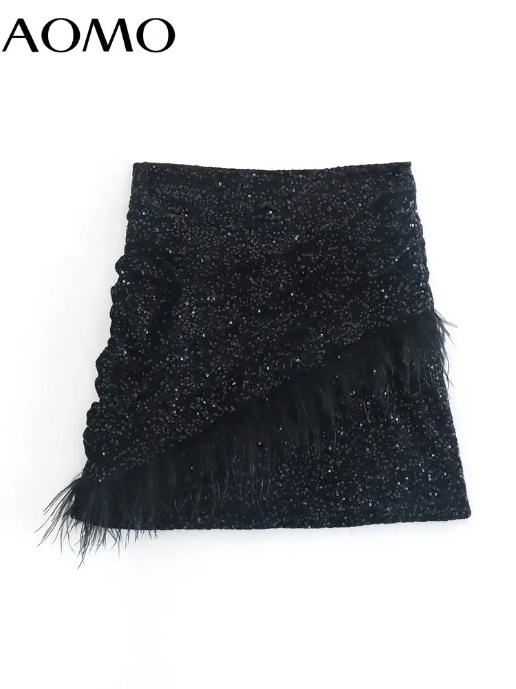 AOMO Women Beading Tassel Mini Skirt Vintage High Waist Zipper Female Skirts 3R21A
AOMO Women Beading Tassel Mini Skirt Vintage High Waist Zipper Female Skirts 3R21A