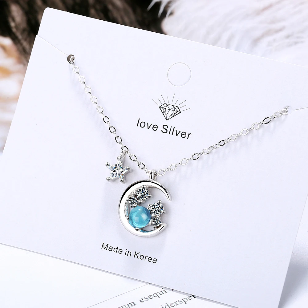 Todorova Women Trendy Cubic Zirconia Blue Star Moon Pendant Necklace For Girls Female Short Clavicle Necklace Gift Korea Jewelry
Todorova Women Trendy Cubic Zirconia Blue Star Moon Pendant Necklace For Girls Female Short Clavicle Necklace Gift Korea Jewelry