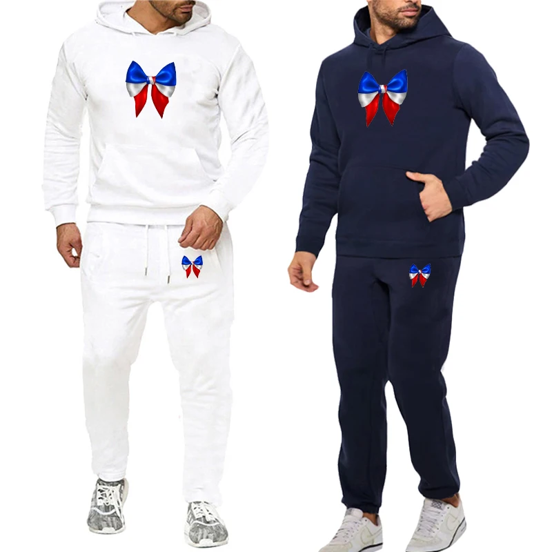 France Bow Tie Printed Men's Hooded Tracksuit Pullover Sweatshirt + Pants Male Sportswear Hoodie Suits Casual Long Sleeve S-4XL
France Bow Tie Printed Men's Hooded Tracksuit Pullover Sweatshirt + Pants Male Sportswear Hoodie Suits Casual Long Sleeve S-4XL