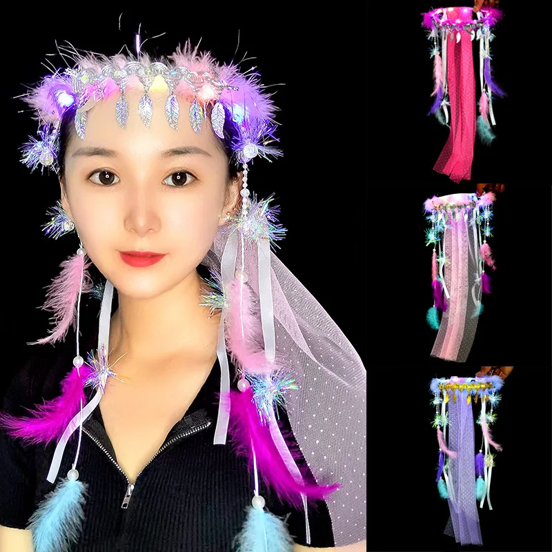 New luminous children's veil bridal tiara purple tassel luminous veil little princess stage performance props
New luminous children's veil bridal tiara purple tassel luminous veil little princess stage performance props