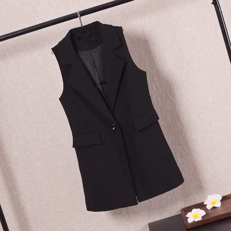 Spring Summer Casual Blazer Vest for Women Midi Long Sleeveless Jackets Female Office Lady Loose Solid Color Outwear M615
Spring Summer Casual Blazer Vest for Women Midi Long Sleeveless Jackets Female Office Lady Loose Solid Color Outwear M615