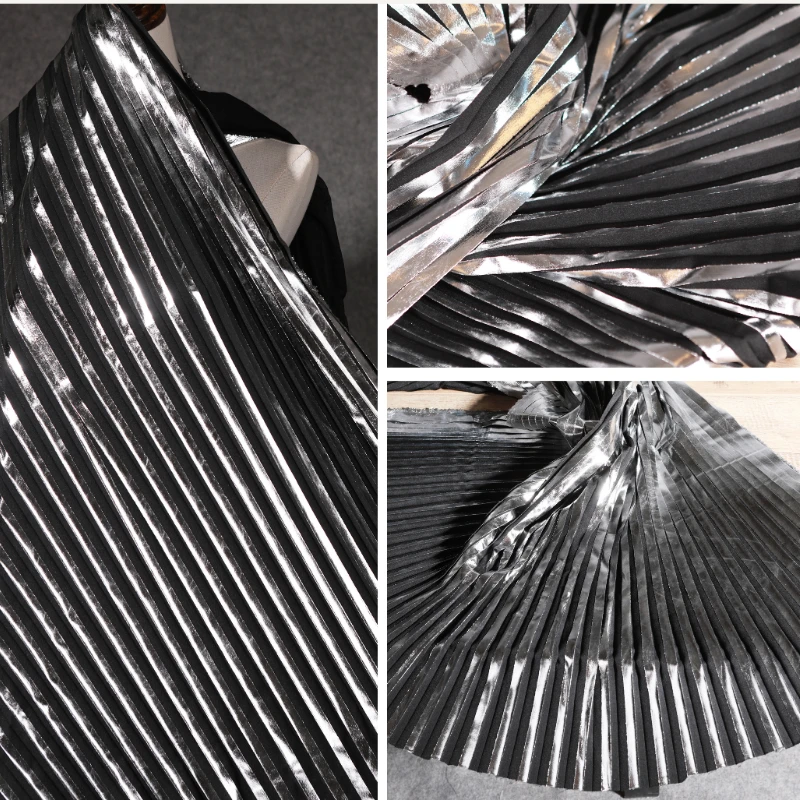 Hot Silver Strip Crushed Fabric Organ Performance Clothing Fashion Clothing Designer for Diy Sewing Material Wholesale Cloth
Hot Silver Strip Crushed Fabric Organ Performance Clothing Fashion Clothing Designer for Diy Sewing Material Wholesale Cloth