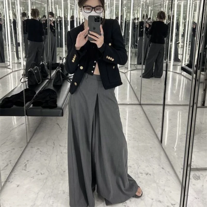 Women Chic Office Wear Wide Leg Pants Vintage High Ladies Trousers Baggy Korean 2023 Spring Summer Wide Leg Female Pants Q660
Women Chic Office Wear Wide Leg Pants Vintage High Ladies Trousers Baggy Korean 2023 Spring Summer Wide Leg Female Pants Q660