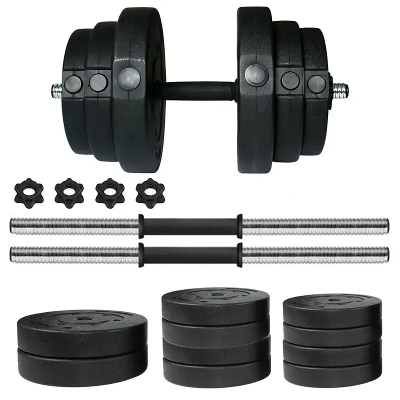LB Adjustable Weights Dumbbell Set Fitness Exercises for Home Gym Black 
LB Adjustable Weights Dumbbell Set Fitness Exercises for Home Gym Black