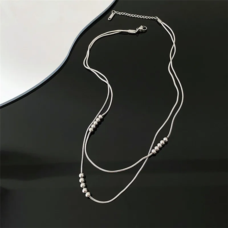 Necklace Women Simple Titanium Steel Vintage Beads with Advanced Design Sense 18K Gold Trendy Collar Chain Decoration Chain
Necklace Women Simple Titanium Steel Vintage Beads with Advanced Design Sense 18K Gold Trendy Collar Chain Decoration Chain