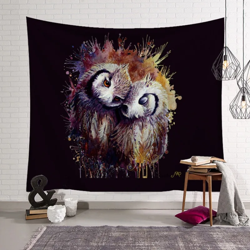 

Owl Crow Eagle Tapestry Psychedelic Hippie Decor Living Room Decoration Tapestry Wall Hanging