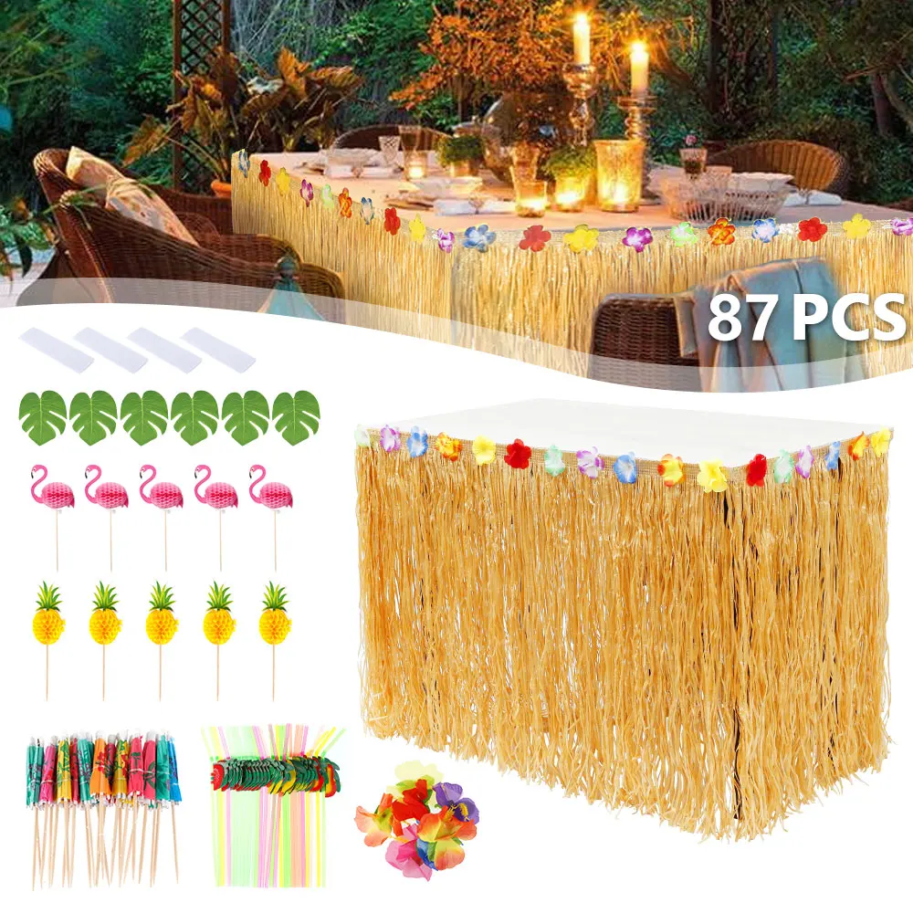 Durable Reusable Hawaiian Tropical Party Decorations Set Lightweight Elegant Bright Table Skirt Pineapple Toothpick Umbrella
Durable Reusable Hawaiian Tropical Party Decorations Set Lightweight Elegant Bright Table Skirt Pineapple Toothpick Umbrella