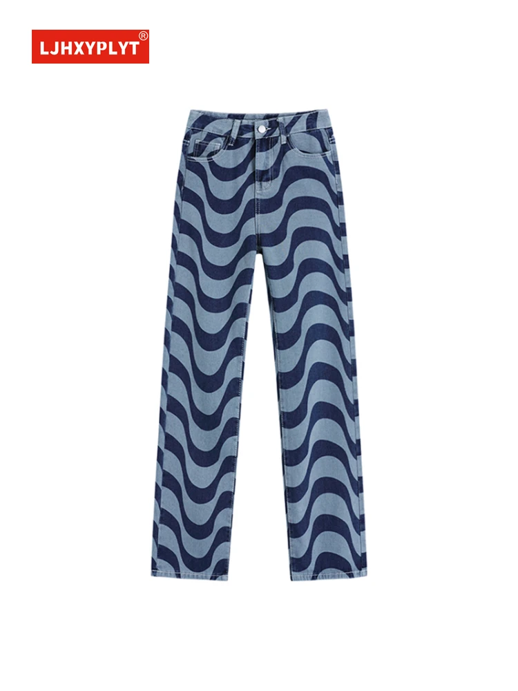 Blue Water Ripple Jeans Women's Summer Retro Hong Kong Style Contrasting Colors Wide Leg Straight Pants Female Denim Trousers
Blue Water Ripple Jeans Women's Summer Retro Hong Kong Style Contrasting Colors Wide Leg Straight Pants Female Denim Trousers