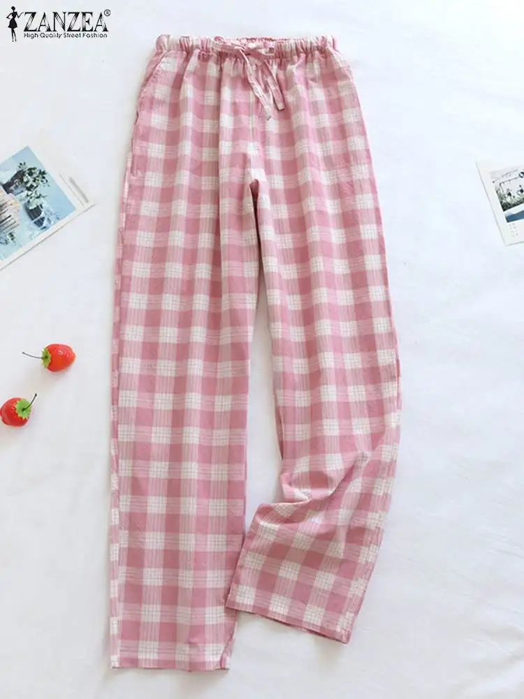 ZANZEA Fashion Elastic Waist Belted Trouser Holiday Summer Plaid Long Pants Women 2023 Casual Loose Pocker Straight Pantalons
ZANZEA Fashion Elastic Waist Belted Trouser Holiday Summer Plaid Long Pants Women 2023 Casual Loose Pocker Straight Pantalons