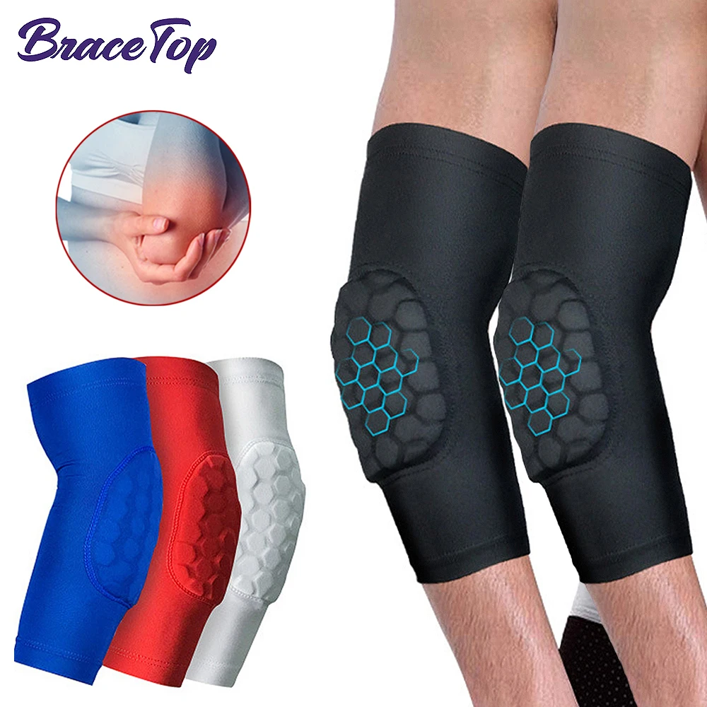 

BraceTop 1 Pair Elastic Basketball Elbow Pads Arm Sleeve Crashproof Honeycomb Elbow Support Elbow Protector Guards Sports Safety