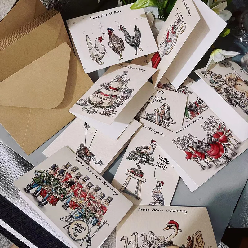 12Pcs Christmas Card Set Funny Christmas Cards Boxed Set, White Christmas Card New Year Xmas Gifts for Friends
12Pcs Christmas Card Set Funny Christmas Cards Boxed Set, White Christmas Card New Year Xmas Gifts for Friends