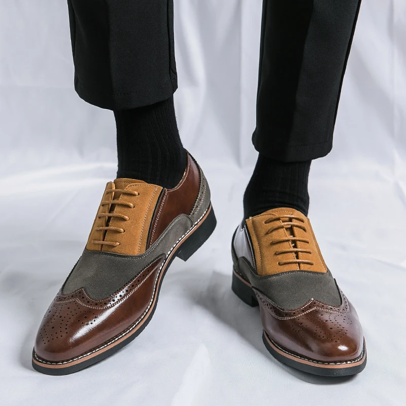 

Туфли-оксфорды мужские классические, роскошные кожаные, деловые, повседневные, с острым носком, для свадьбы, работы, офиса