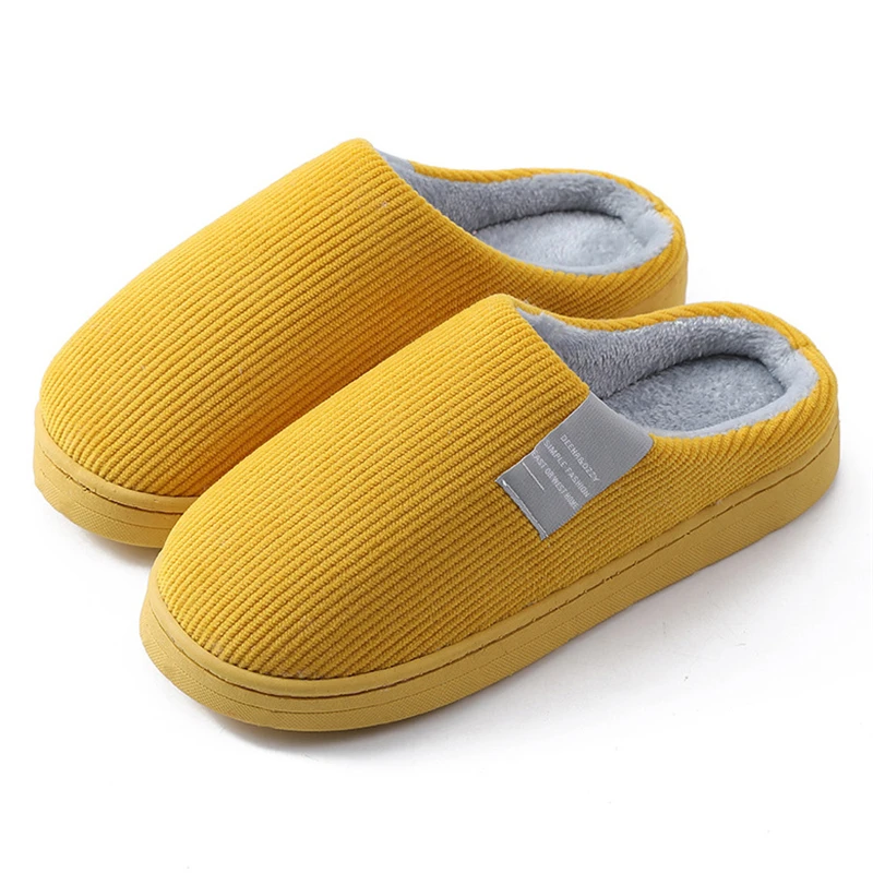 

Concise Cotton Slippers Men Plush Velvet Winter Home Shoes Warm Indoor Slipper Women Soft Comfortable Room Shoes for Family