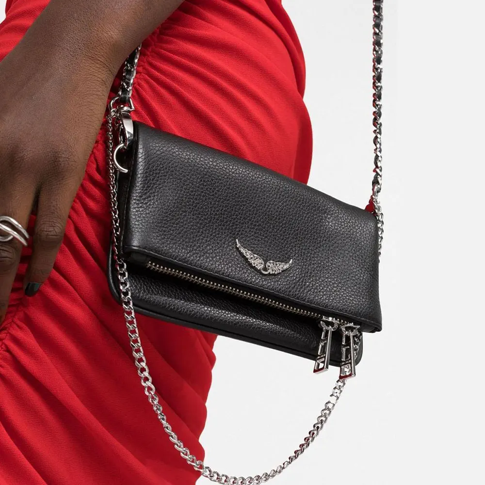 Сумка Zadig, дизайнерская Брендовая женская классическая сумка с крыльями, винтажная черная кросс-боди сумка на плечо с шипами, Женская Роскошная Черная сумка 2023 
Сумка Zadig, дизайнерская Брендовая женская классическая сумка с крыльями, винтажная черная кросс-боди сумка на плечо с шипами, Женская Роскошная Черная сумка 2023