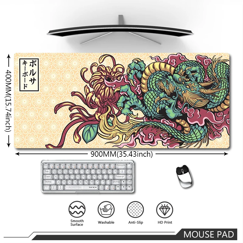 Japanese Dragon Mouse Pad Large Mousepad XXL 90x40cm Gaming Laptop Desk Mat Art Mats For Mice Anti-slip Soft Notebook Office Rug
Japanese Dragon Mouse Pad Large Mousepad XXL 90x40cm Gaming Laptop Desk Mat Art Mats For Mice Anti-slip Soft Notebook Office Rug