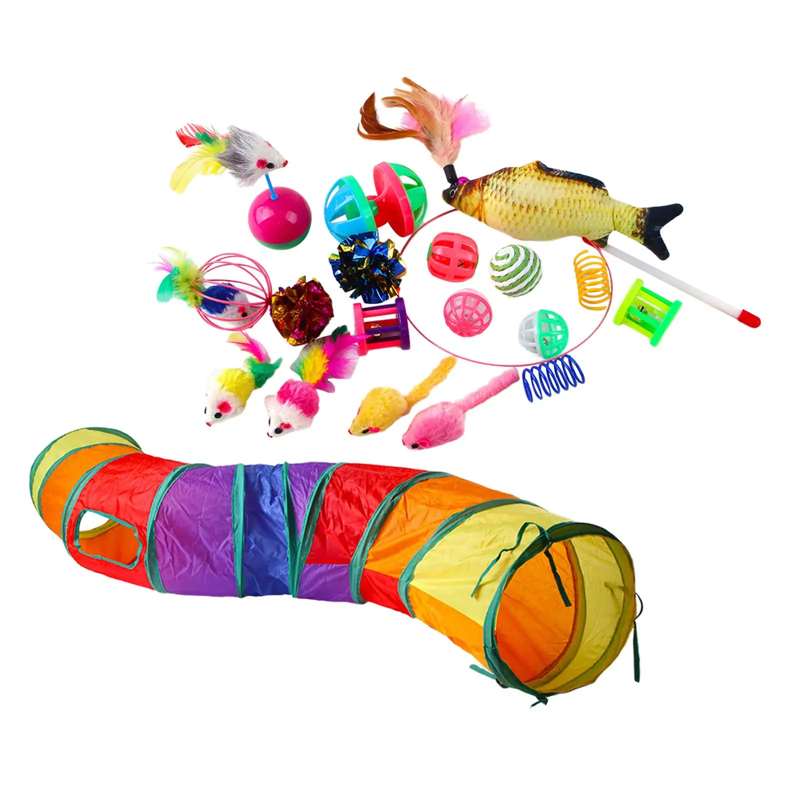 20x Folding Cat Tunnel Toy Set Pet Funny 2 Way with Bell Catnip Fish Interactive Combination Toys Mice Mouse Training Trainer
20x Folding Cat Tunnel Toy Set Pet Funny 2 Way with Bell Catnip Fish Interactive Combination Toys Mice Mouse Training Trainer