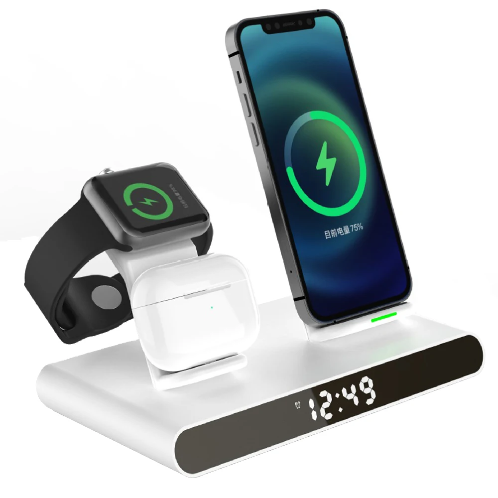 Зарядная Станция dengCharging для iPhone 13 12 11 Pro Max/Apple Watch/AirPods, светодиодный цифровой будильник, подставка для беспроводного зарядного устройства 017
Зарядная Станция dengCharging для iPhone 13 12 11 Pro Max/Apple Watch/AirPods, светодиодный цифровой будильник, подставка для беспроводного зарядного устройства 017