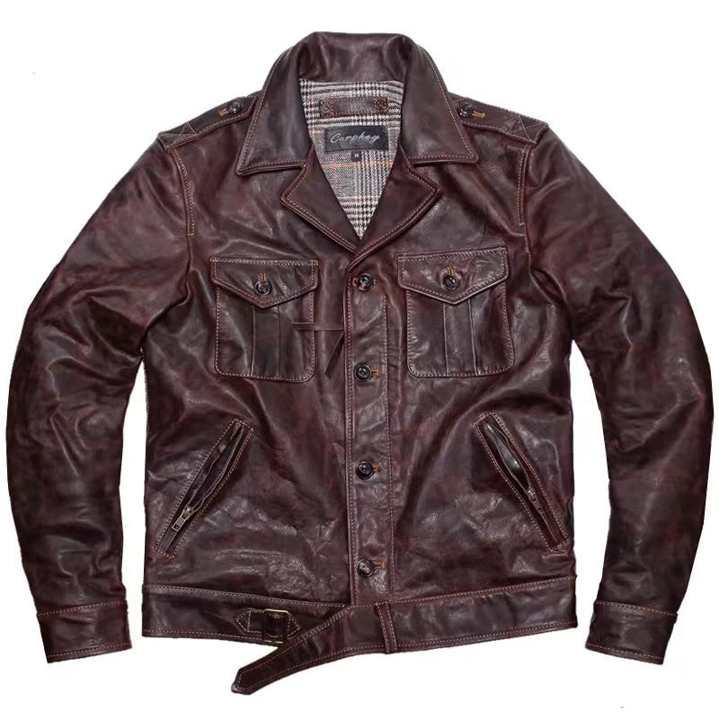Men's Flight Leather Jacket Horsehide Slim Short British Army BattleDress Military Biker Uniform
Men's Flight Leather Jacket Horsehide Slim Short British Army BattleDress Military Biker Uniform