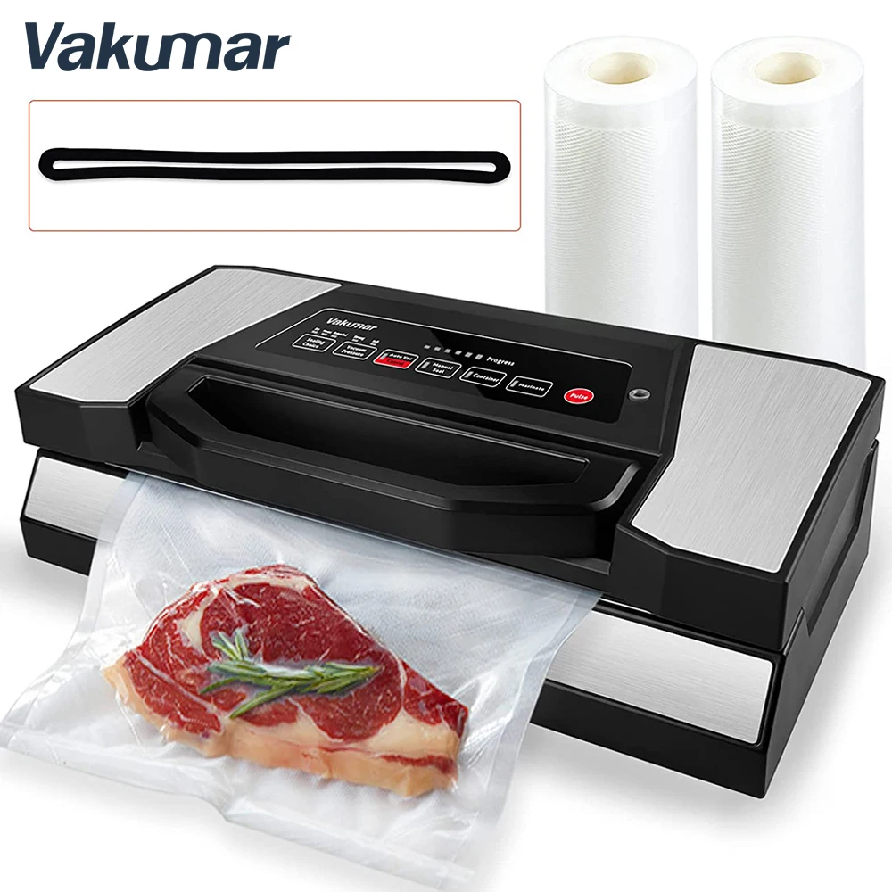 Vakumar VH5180 Kitchen Automatic Commercial Household Food Vacuum Sealer Packaging Machine Include 2 rolls Vacuum packed bags
Vakumar VH5180 Kitchen Automatic Commercial Household Food Vacuum Sealer Packaging Machine Include 2 rolls Vacuum packed bags