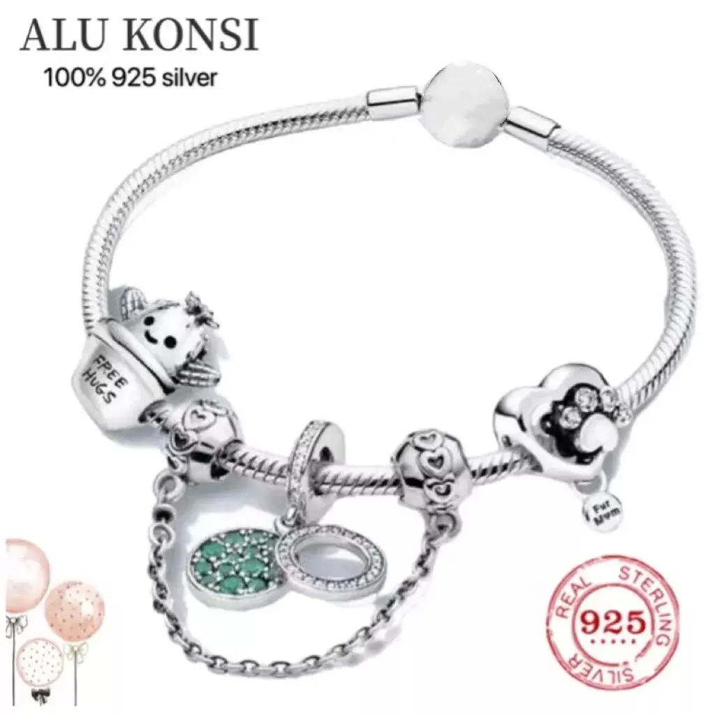 100%925 Sterling silver European Fashion Charm Beaded Bracelet DIY Bangle For Women Couples Lover Original Gift Jewelry
100%925 Sterling silver European Fashion Charm Beaded Bracelet DIY Bangle For Women Couples Lover Original Gift Jewelry