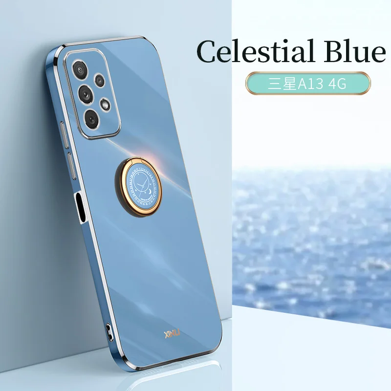Luxury Silicone Plating Square Ring Holder Stand Phone Case On For Samsung Galaxy A03 A03S A04 A12 A13 A13 4G Cover 
Luxury Silicone Plating Square Ring Holder Stand Phone Case On For Samsung Galaxy A03 A03S A04 A12 A13 A13 4G Cover