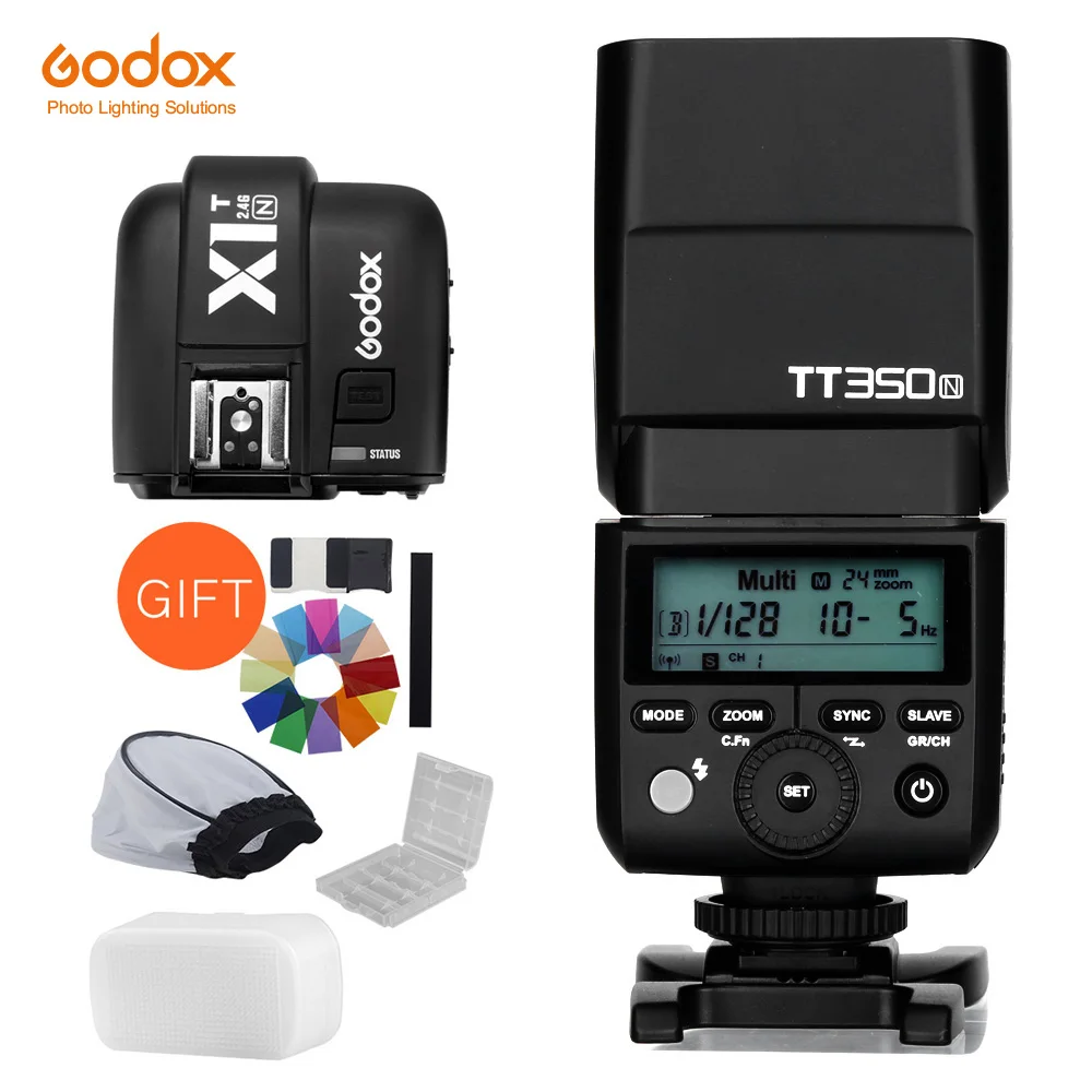 Вспышка GODOX TT350N 2,4G HSS 1/8000s TTL GN36 с беспроводным триггерным передатчиком X1T-N для камеры Nikon
Вспышка GODOX TT350N 2,4G HSS 1/8000s TTL GN36 с беспроводным триггерным передатчиком X1T-N для камеры Nikon