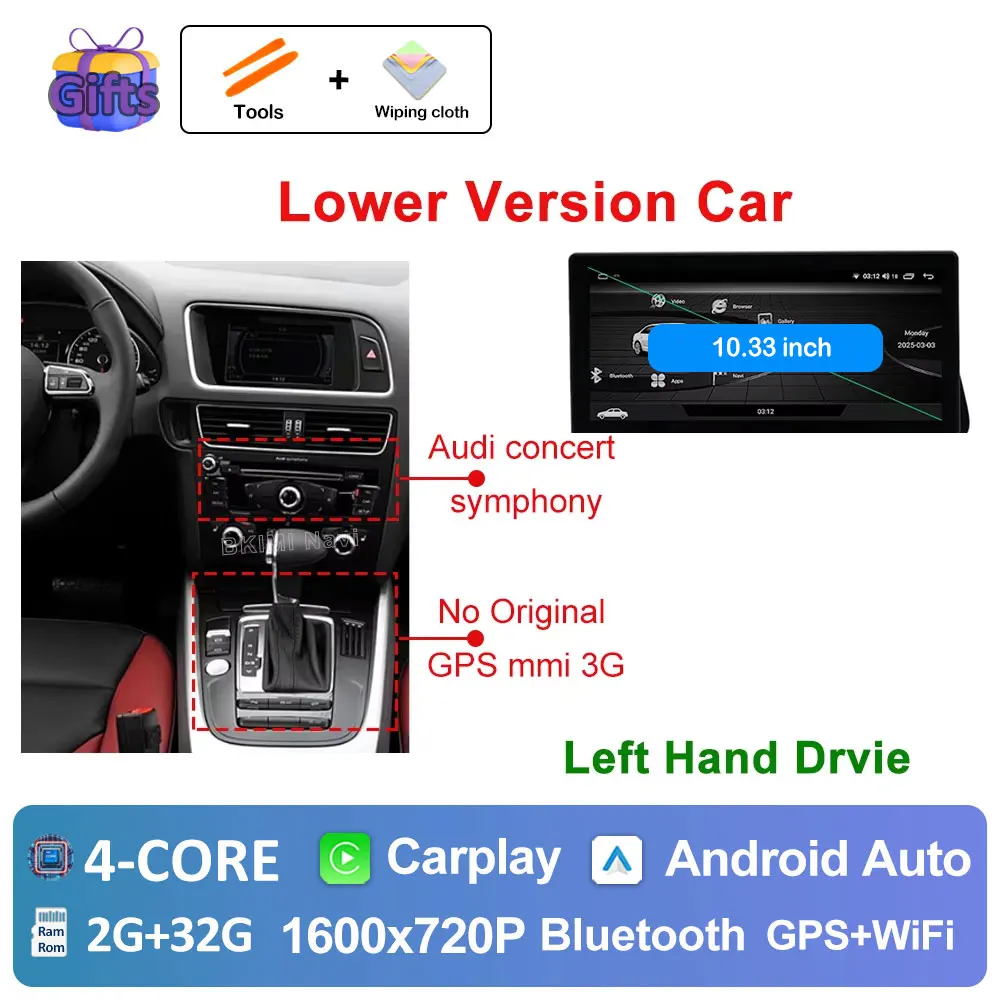 Аксессуары для Audi Q5 2009 2010 2011 2012 2013-2017 Android 14 GPS-навигация 4G Автомобильный радиоприемник Видео Мультимедийный плеер DSP Auto
Аксессуары для Audi Q5 2009 2010 2011 2012 2013-2017 Android 14 GPS-навигация 4G Автомобильный радиоприемник Видео Мультимедийный плеер DSP Auto