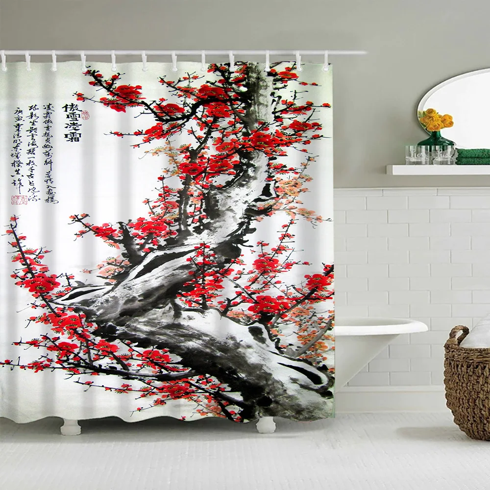 Green Tropical Plant Shower Curtain Cherry Blossoms Bird Carp Polyester Waterproof Mildew Leaf Print Bathroom Curtains Sets
Green Tropical Plant Shower Curtain Cherry Blossoms Bird Carp Polyester Waterproof Mildew Leaf Print Bathroom Curtains Sets
