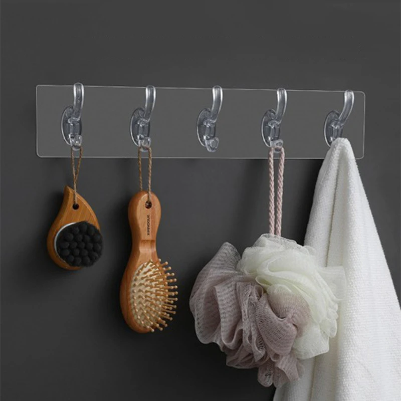 3/5 Rows Adhesive Sticker Wall Hooks Home Decor Wall Hanging Hanger Transparent Sticker Hook Invisible Waterproof Nail-Free
3/5 Rows Adhesive Sticker Wall Hooks Home Decor Wall Hanging Hanger Transparent Sticker Hook Invisible Waterproof Nail-Free