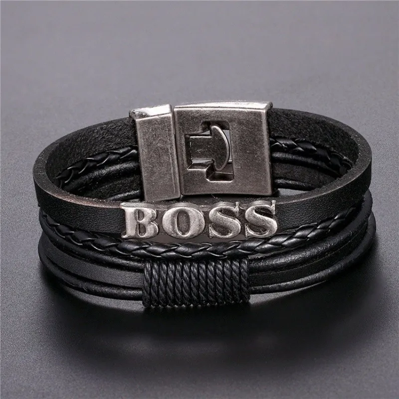 Retro Men's Bracelet Multi-layer Leather Bracelet Fashion Personality Letter Trend Bracelet Jewelry Gift
Retro Men's Bracelet Multi-layer Leather Bracelet Fashion Personality Letter Trend Bracelet Jewelry Gift