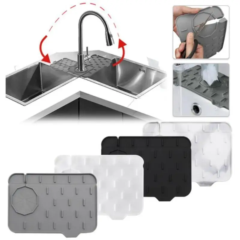 Kitchen Silicone Faucet Mat Absorbent Mat Sink Splash Guard Drain Pad Home Double Sided Bathroom Sink Countertop Protector Mat
Kitchen Silicone Faucet Mat Absorbent Mat Sink Splash Guard Drain Pad Home Double Sided Bathroom Sink Countertop Protector Mat