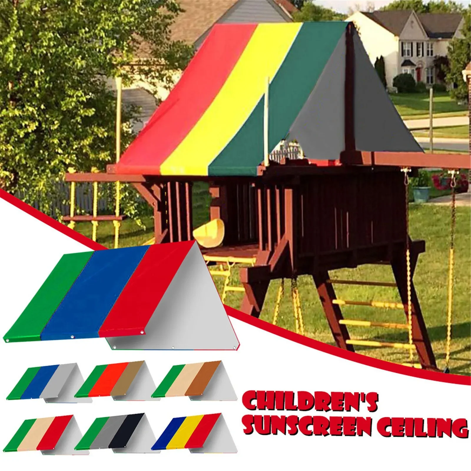 

Outdoor Easy Install Swingset Shade Tarp Sunshade Playground Roof Canopy Snow Proof Warehouse Waterproof Cover