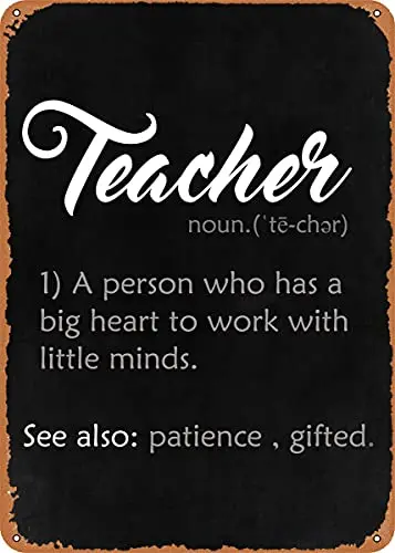 Teacher Definition Vintage Look Metal Sign Patent Art Prints Retro Gift 8x12 Inch
Teacher Definition Vintage Look Metal Sign Patent Art Prints Retro Gift 8x12 Inch