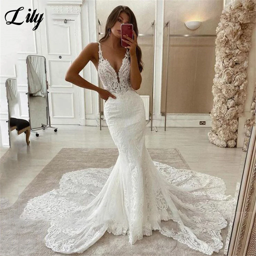 Lace Mermaid Wedding Dresses 2023 Spaghetti Strap Soft Tulle Backless Bridal Gowns Sleeveless Vintage Country Wedding Gown
Lace Mermaid Wedding Dresses 2023 Spaghetti Strap Soft Tulle Backless Bridal Gowns Sleeveless Vintage Country Wedding Gown