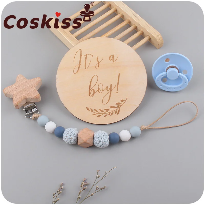 Coskiss New Infant Supplies Wooden Milestone Card Baby Creative Cartoon Star Beech Clip Anti-Drop Chain Three-Piece Set Toy
Coskiss New Infant Supplies Wooden Milestone Card Baby Creative Cartoon Star Beech Clip Anti-Drop Chain Three-Piece Set Toy
