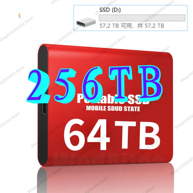 Portable High-speed Mobile Solid State Drive 4TB 8TB 16TB 64TB 128TB SSD Mobile Hard Drives External Storage Decives for Laptop
Portable High-speed Mobile Solid State Drive 4TB 8TB 16TB 64TB 128TB SSD Mobile Hard Drives External Storage Decives for Laptop