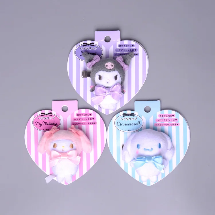 Sanrio Cartoon Anime Girl Heart Cute Kuromi Mymelody Cinnamoroll Plush Headdress Hairpin Doll Hairpin Small Gift
Sanrio Cartoon Anime Girl Heart Cute Kuromi Mymelody Cinnamoroll Plush Headdress Hairpin Doll Hairpin Small Gift