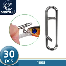 DNDYUJU 30pcs Fishing Interlock Nice Snap Fast Clips Stainless Steel Fishing Barrel Swivel Lure Hook Connector Accessories Pesca