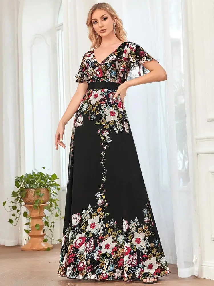 Elegant Evening Dress Chiffon Short Ruffles Sleeves V Neck A Line Floor Length Ever Pretty 2022 Prom Dresses Vestidos De Gala
Elegant Evening Dress Chiffon Short Ruffles Sleeves V Neck A Line Floor Length Ever Pretty 2022 Prom Dresses Vestidos De Gala