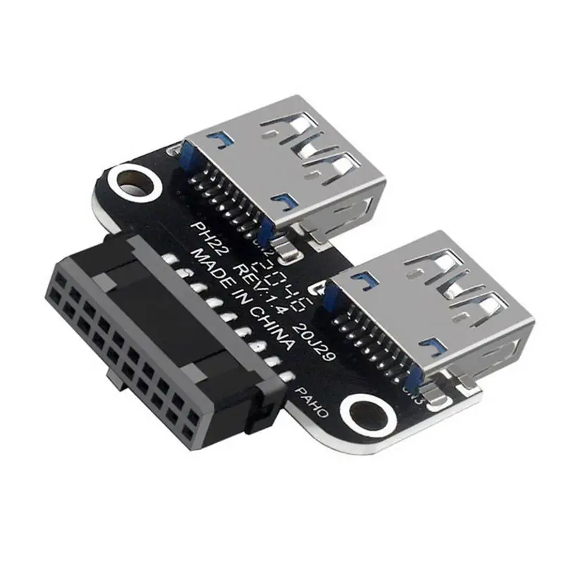 20 Pin To Dual USB 3.0 Adapter 19/20 Pin To Dual-port USB 3.0 Type A Female Card Reader Connector Motherboard 19P/20P To USB 3.0
20 Pin To Dual USB 3.0 Adapter 19/20 Pin To Dual-port USB 3.0 Type A Female Card Reader Connector Motherboard 19P/20P To USB 3.0