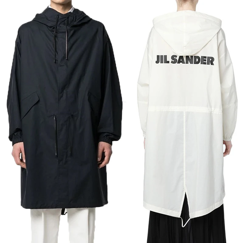 Autumn JIL sander jacket letter print medium long hooded windbreaker jacket trend versatile fashion Single breasted men women
Autumn JIL sander jacket letter print medium long hooded windbreaker jacket trend versatile fashion Single breasted men women