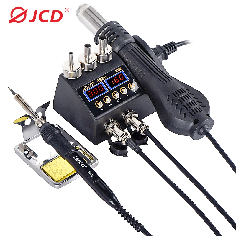 Soldering Station 750W 2 In 1 LCD Digital Display Welding Rework Station for Cell-phone SMD BGA PCB IC Repair Solder Tools 8898
Soldering Station 750W 2 In 1 LCD Digital Display Welding Rework Station for Cell-phone SMD BGA PCB IC Repair Solder Tools 8898