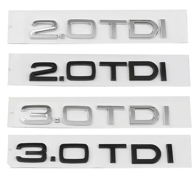

Автомобильные 3D наклейки ABS 2,0 3,0 TDI с буквами в багажнике, логотип, Переводные картинки, значок, эмблема, наклейка для Audi Q2 Q3 Q5 Q7 A1 A3 A4 A5 A6 A7 A8