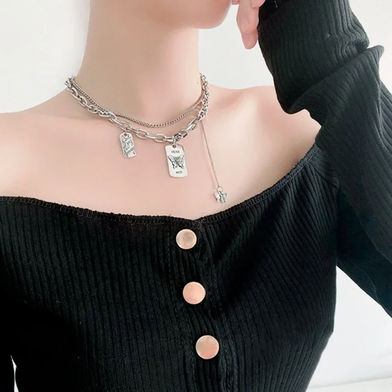 Punk Butterfly Necklace Female Chain For Women Clavicle Chains Ins Trendy Four-pointed Star Pendant Necklaces Collier Accesorios
Punk Butterfly Necklace Female Chain For Women Clavicle Chains Ins Trendy Four-pointed Star Pendant Necklaces Collier Accesorios