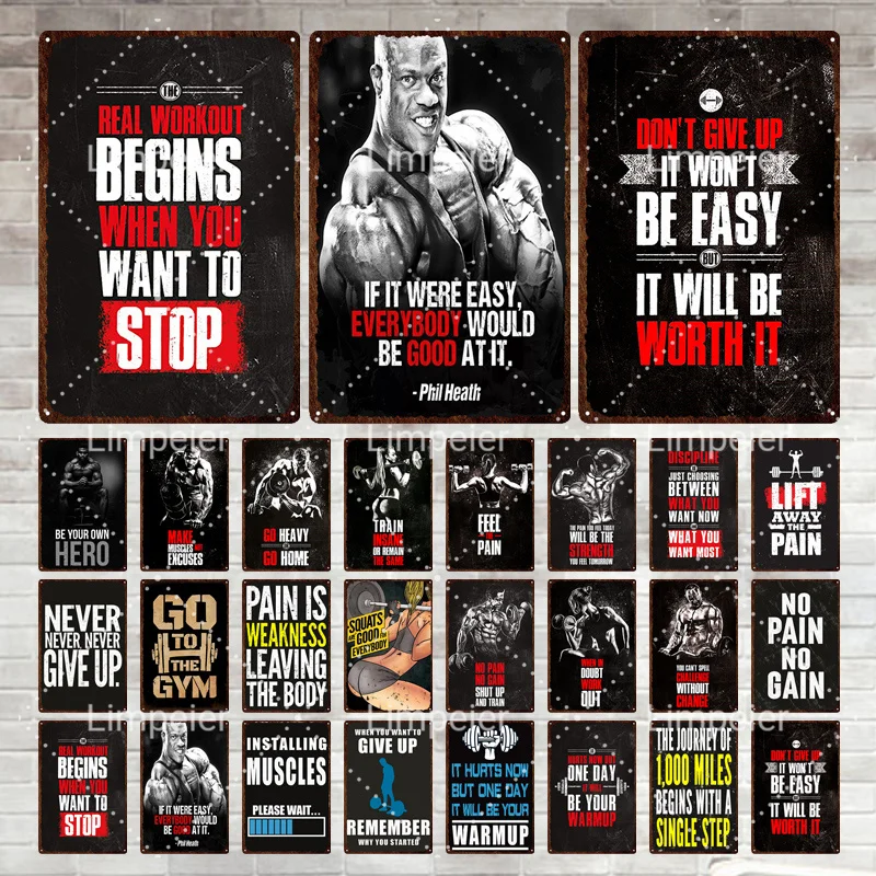 Metal Poster Fitness Muscle Exercise Garage Human Hole Bar Club Iron Painting Weight Lifting Dumbbell Retro Gym Sport Public
Metal Poster Fitness Muscle Exercise Garage Human Hole Bar Club Iron Painting Weight Lifting Dumbbell Retro Gym Sport Public