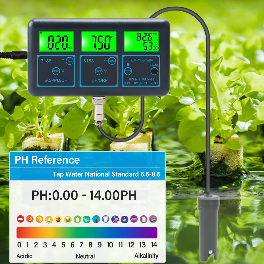 Tuya Water Quality Detector EC Conductivity 7-in-1 PH Controller Meter Smart Remote Treatment Analyzer for Aquarium Hydroponics
Tuya Water Quality Detector EC Conductivity 7-in-1 PH Controller Meter Smart Remote Treatment Analyzer for Aquarium Hydroponics